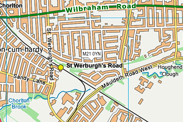 M21 0YN map - OS VectorMap District (Ordnance Survey)