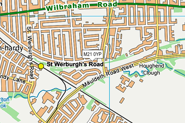 M21 0YP map - OS VectorMap District (Ordnance Survey)