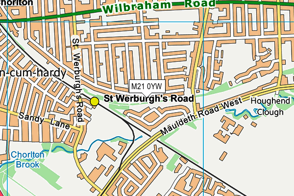 M21 0YW map - OS VectorMap District (Ordnance Survey)