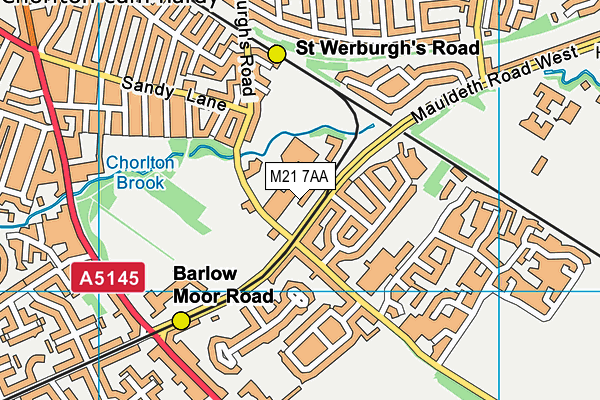 M21 7AA map - OS VectorMap District (Ordnance Survey)