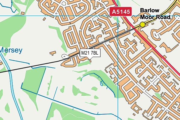 Chorlton Sports And Social Club map (M21 7BL) - OS VectorMap District (Ordnance Survey)