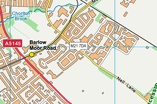 M21 7DA map - OS VectorMap District (Ordnance Survey)