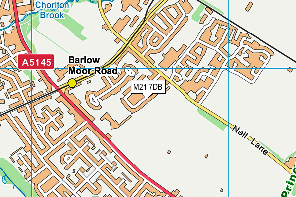 M21 7DB map - OS VectorMap District (Ordnance Survey)