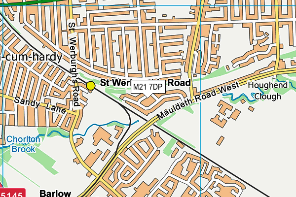 M21 7DP map - OS VectorMap District (Ordnance Survey)