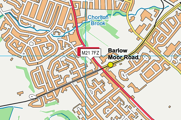 M21 7FZ map - OS VectorMap District (Ordnance Survey)