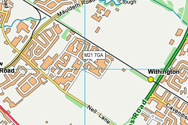 M21 7GA map - OS VectorMap District (Ordnance Survey)