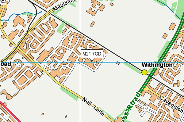 M21 7GD map - OS VectorMap District (Ordnance Survey)