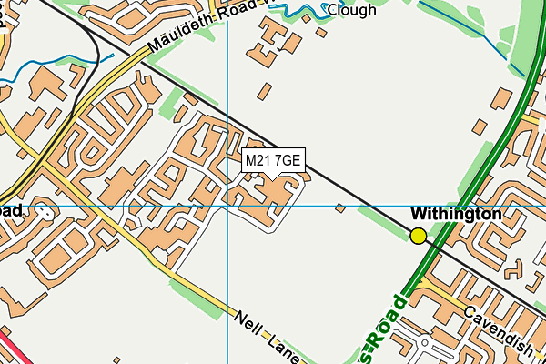 M21 7GE map - OS VectorMap District (Ordnance Survey)