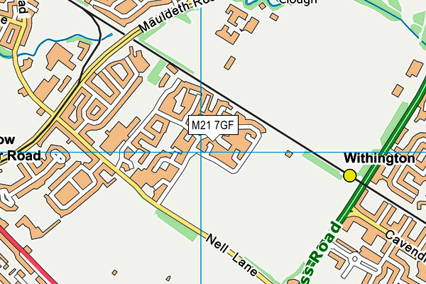 M21 7GF map - OS VectorMap District (Ordnance Survey)