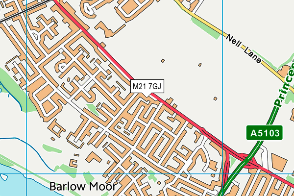 M21 7GJ map - OS VectorMap District (Ordnance Survey)