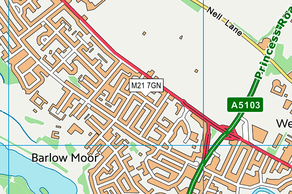 M21 7GN map - OS VectorMap District (Ordnance Survey)