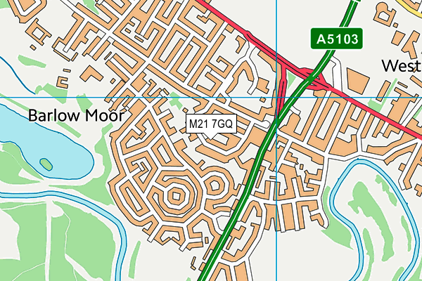 M21 7GQ map - OS VectorMap District (Ordnance Survey)