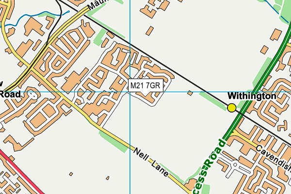 M21 7GR map - OS VectorMap District (Ordnance Survey)