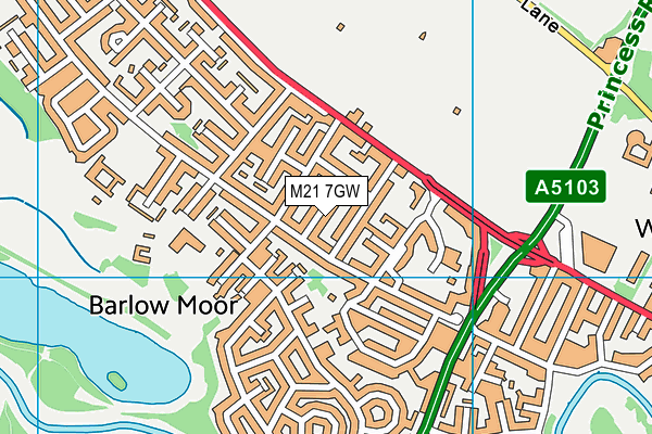 M21 7GW map - OS VectorMap District (Ordnance Survey)