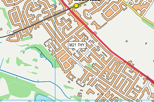 M21 7HY map - OS VectorMap District (Ordnance Survey)