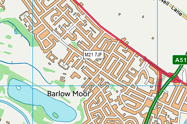 M21 7JF map - OS VectorMap District (Ordnance Survey)