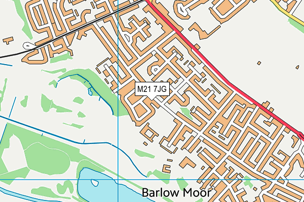 Barlow Hall Primary School map (M21 7JG) - OS VectorMap District (Ordnance Survey)