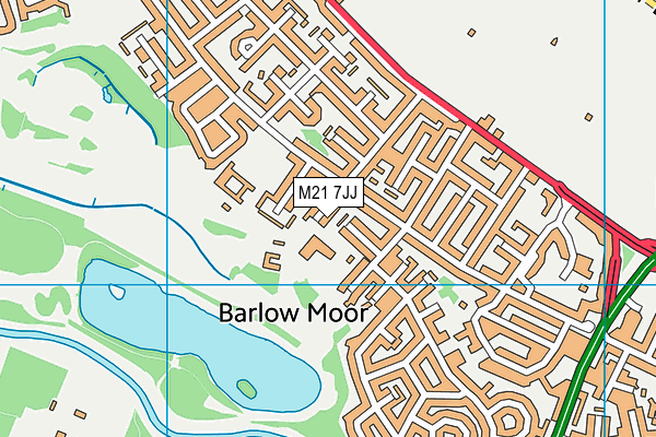 Chorlton Cum Hardy Golf Club map (M21 7JJ) - OS VectorMap District (Ordnance Survey)