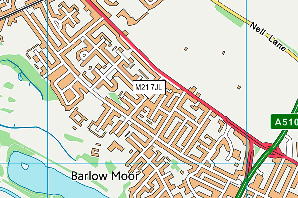 M21 7JL map - OS VectorMap District (Ordnance Survey)