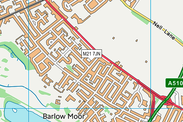 M21 7JN map - OS VectorMap District (Ordnance Survey)