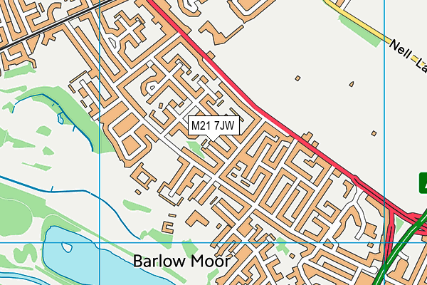 M21 7JW map - OS VectorMap District (Ordnance Survey)