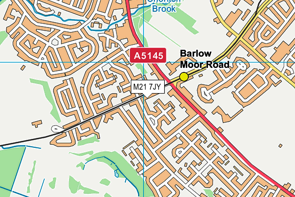 M21 7JY map - OS VectorMap District (Ordnance Survey)