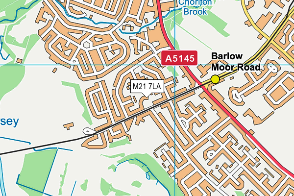 M21 7LA map - OS VectorMap District (Ordnance Survey)