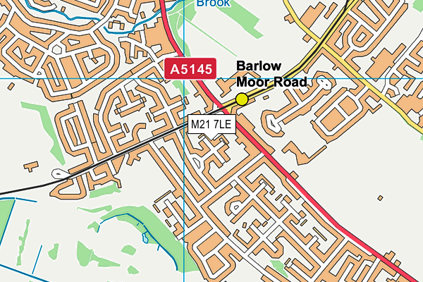 M21 7LE map - OS VectorMap District (Ordnance Survey)