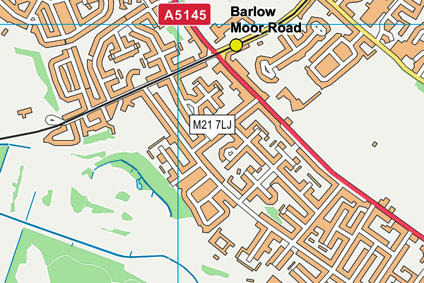 M21 7LJ map - OS VectorMap District (Ordnance Survey)