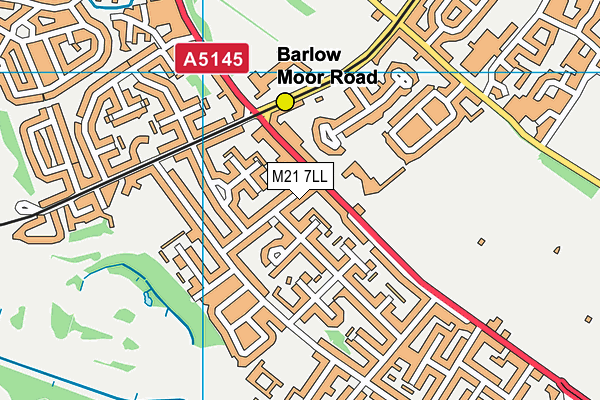 M21 7LL map - OS VectorMap District (Ordnance Survey)