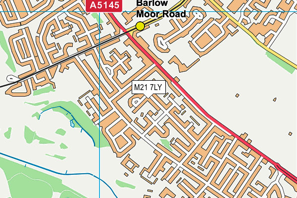 M21 7LY map - OS VectorMap District (Ordnance Survey)