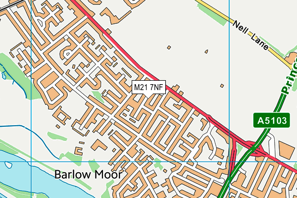 M21 7NF map - OS VectorMap District (Ordnance Survey)