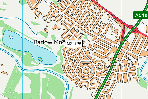 M21 7PB map - OS VectorMap District (Ordnance Survey)