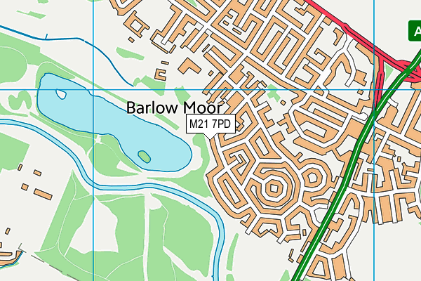 M21 7PD map - OS VectorMap District (Ordnance Survey)