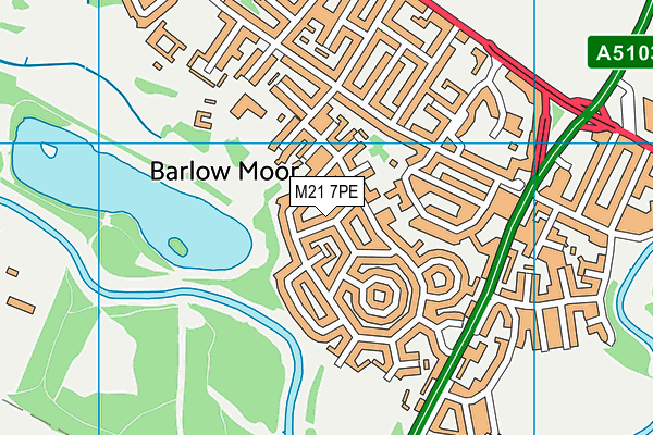 M21 7PE map - OS VectorMap District (Ordnance Survey)