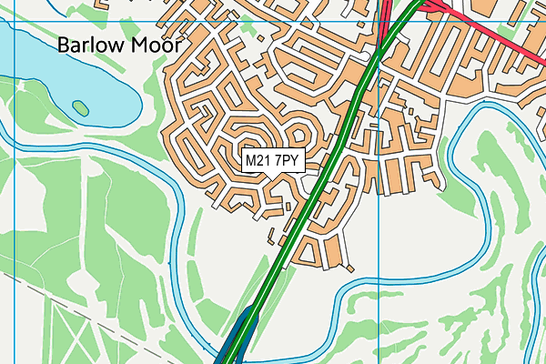 M21 7PY map - OS VectorMap District (Ordnance Survey)