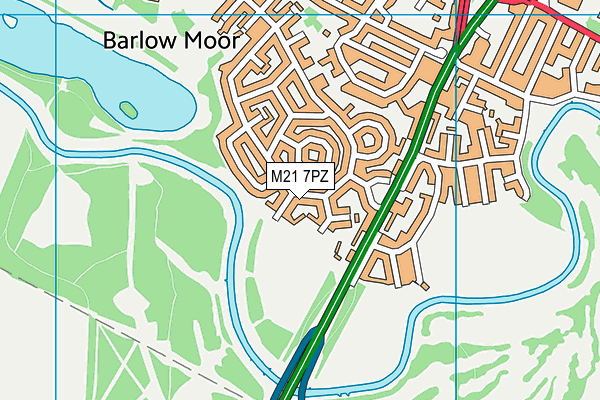 M21 7PZ map - OS VectorMap District (Ordnance Survey)