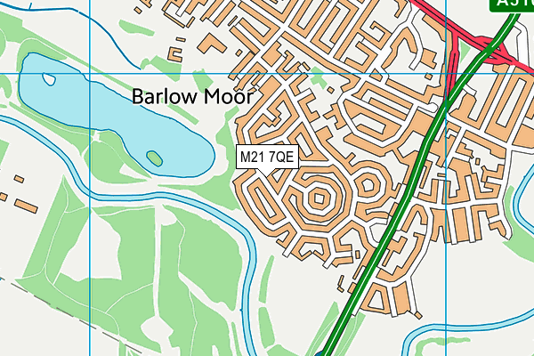 M21 7QE map - OS VectorMap District (Ordnance Survey)