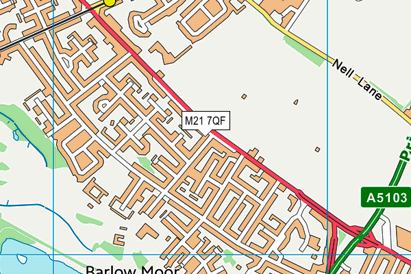 M21 7QF map - OS VectorMap District (Ordnance Survey)