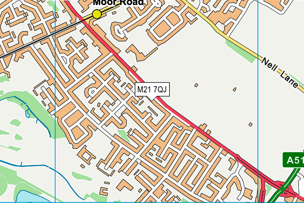 M21 7QJ map - OS VectorMap District (Ordnance Survey)