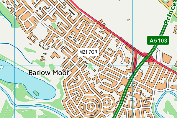 M21 7QR map - OS VectorMap District (Ordnance Survey)