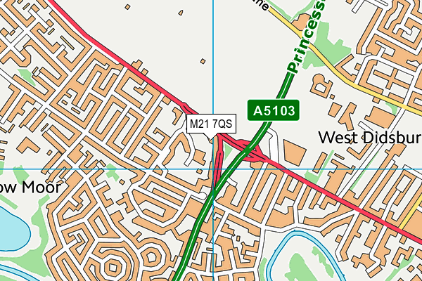 M21 7QS map - OS VectorMap District (Ordnance Survey)