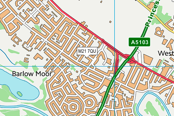 M21 7QU map - OS VectorMap District (Ordnance Survey)