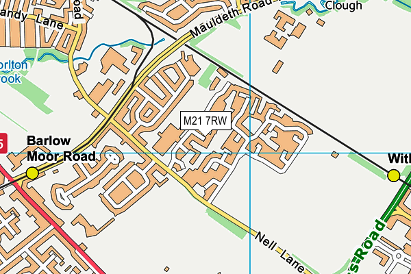 M21 7RW map - OS VectorMap District (Ordnance Survey)