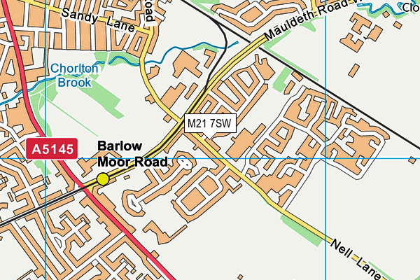 Loreto High School Chorlton map (M21 7SW) - OS VectorMap District (Ordnance Survey)