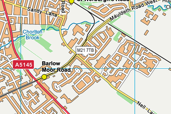 M21 7TB map - OS VectorMap District (Ordnance Survey)