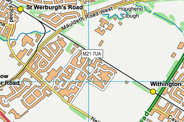 M21 7UA map - OS VectorMap District (Ordnance Survey)