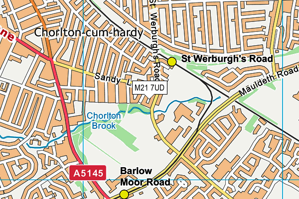 M21 7UD map - OS VectorMap District (Ordnance Survey)