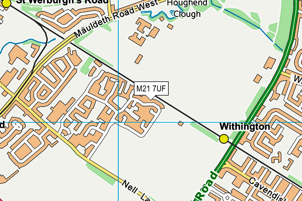 M21 7UF map - OS VectorMap District (Ordnance Survey)