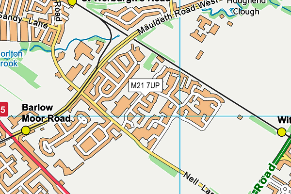 M21 7UP map - OS VectorMap District (Ordnance Survey)